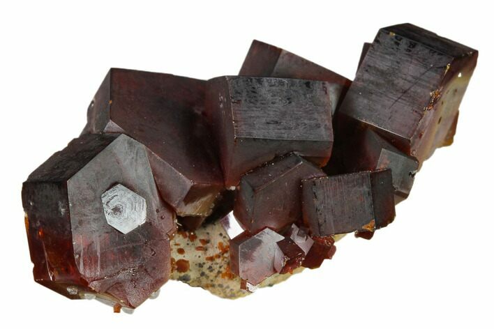 Deep Red Vanadinite Crystal Cluster - Huge Crystals! #132674